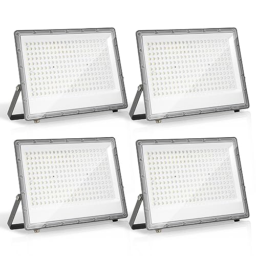 Herrselsam LED Strahler Außen LED Strahler 200W, LED Scheinwerfer LED Aussenstrahler, Superhell 19800LM LED Fluter, 6000K IP65 Aussenstrahler LED Wasserdicht für Hinterhof, Garten (4 Stück) von Herrselsam