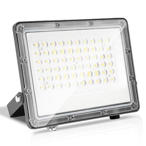 Herrselsam LED Strahler Außen LED Strahler 50W, LED Scheinwerfer LED Aussenstrahler, Superhell 4950LM LED Fluter, 6000K IP65 Wasserfest Aussenstrahler LED Wasserdicht für Hinterhof, Garten (1 Stück) von Herrselsam