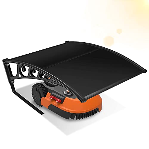Herrselsam Mähroboter Garage Dach Carport für Rasenroboter Garage Rasenmäher Garage aus Polycarbonat 106x87x50cm Rasenmäher Roboter Garage Schutzhülle Schutz vor Regen Hagel und UV-Strahlen - Schwarz von Herrselsam