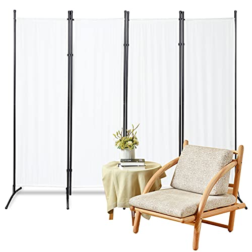 Herrselsam Paravent 200 x 170 cm Raumteiler Klappbar Freistehend, Groß Garten Stellwand Trennwand Sichtschutz Balkonbespannung Balkonsichtschutz,Beige von Herrselsam