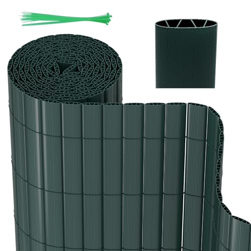 Herrselsam Sichtschutzmatte PVC Sichtschutzzaun mit Kabelbindern Standard Sichtschutz Windschutz Garten Balkon Terrasse Sichtschutzzaun Grün 100x800cm Interne W-Struktur Verstärkte Lamellen Herrselsam Sichtschutzmatte PVC Sichtschutzzaun mit Kabelbindern Standard Sichtschutz Windschutz Garten Balkon Terrasse Sichtschutzzaun Grün 100x800cm Interne W-Struktur Verstärkte Lamellen von Herrselsam