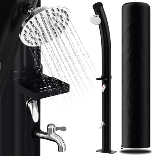 Herrselsam Solardusche 20L Bogen Solar Gartendusche warmes Wasser Bis Zu 60°C Ohne Stromanschluss Pooldusche Camping mit Fußdusche und Duschablage schwenkbarem Regenduschkopf Schutzhülle Schwarz Herrselsam Solardusche 20L Bogen Solar Gartendusche warmes Wasser Bis Zu 60°C Ohne Stromanschluss Pooldusche Camping mit Fußdusche und Duschablage schwenkbarem Regenduschkopf Schutzhülle Schwarz von Herrselsam