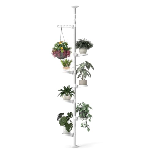 Hershii 7-Layer teleskopstange Blumenregal Blumentopfhalter aus Metall, Balkon Innen Dekorativ Höhenverstellbares Pflanzregal für Hängender Blumenkorb Punsch kostenlos,Elfenbein ca 4kg/Tablett Hershii 7-Layer teleskopstange Blumenregal Blumentopfhalter aus Metall, Balkon Innen Dekorativ Höhenverstellbares Pflanzregal für Hängender Blumenkorb Punsch kostenlos,Elfenbein ca 4kg/Tablett von Hershii
