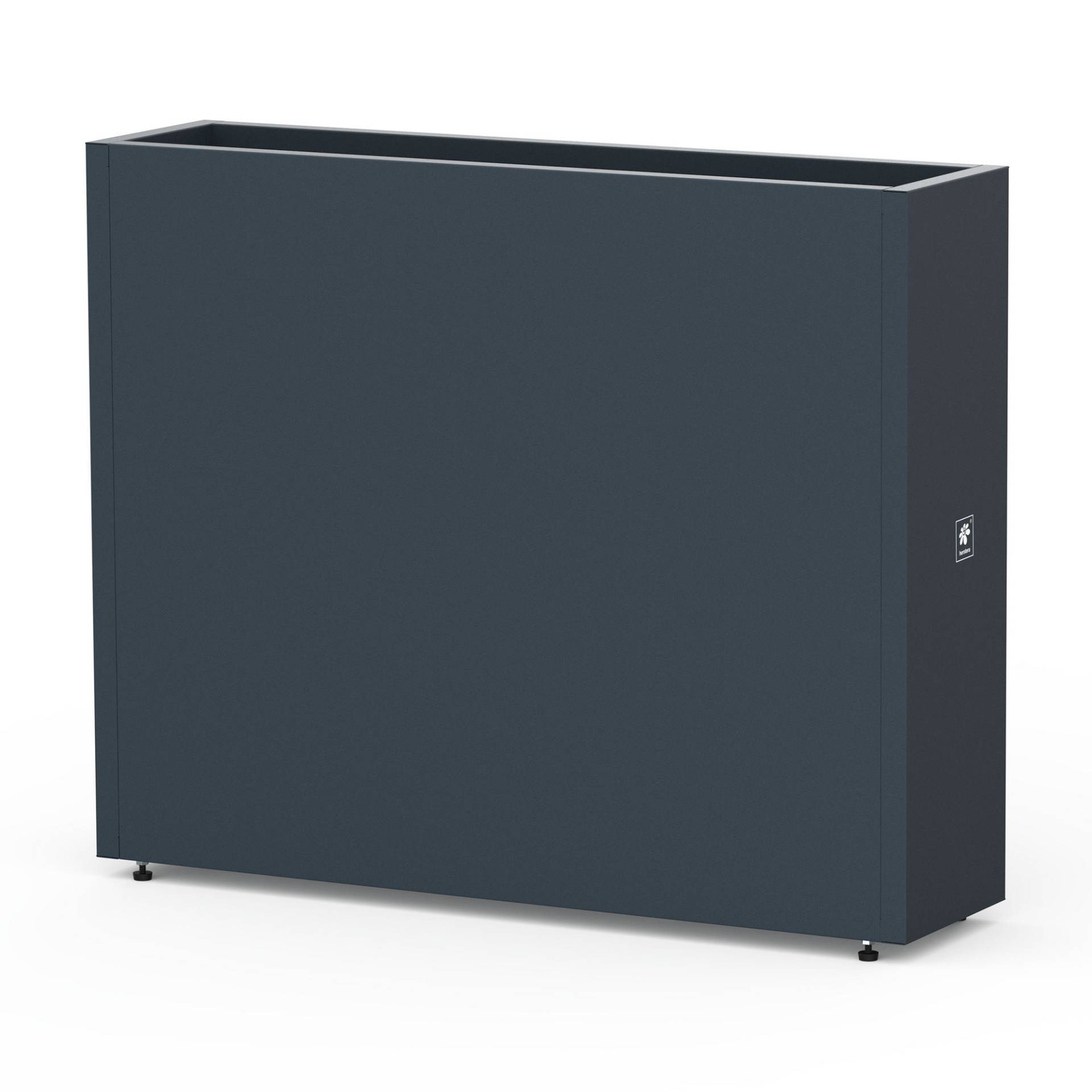 Herstera Pflanzkübel 'Cube' Metall anthrazit 100 x 25 x 80 cm von Herstera