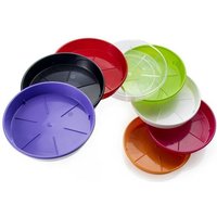 Herstera - Runder Untersetzer 'Plato' für bunte Blumentöpfe für Garten und Außenbereich -14 cm / Pfingstrose von Herstera