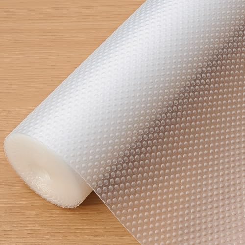 Hersvin Regaleinlagen, 50,8 cm x 50,8 m Eva-Schubladenmatten, Schrankpolster, Küchenschrank-Futter, Kühlschrankkissen für Zuhause, Büro (transparent/gepunktet) von Hersvin