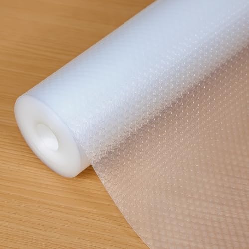 Hersvin Schubladenmatte 50cmx500cm Schrankpapier Schubladeneinlage Eva Wasserfest Nicht Klebende Unterlage Teppich für Küchenschränke (Transparent Flacher Punkt) von Hersvin
