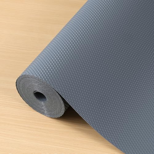 Hersvin Schubladenmatte 50cmx600cm Verdickt Schrankpapier Schubladeneinlage Eva Wasserfest Nicht Klebende Unterlage Teppich für Küchenschränke (Grau Grosser Diamant) von Hersvin