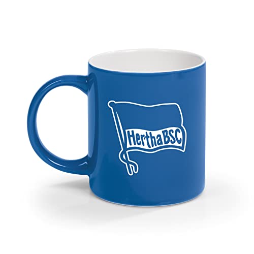 Hertha BSC Berlin Kaffeebecher | Keramik | 350 ml Fassungsvermögen | Spülmaschinen- und mikrowellengeeignet | ein Must-have für jeden Hertha BSC-Fan| [Blau/Weiß mit Logo] von Hertha BSC