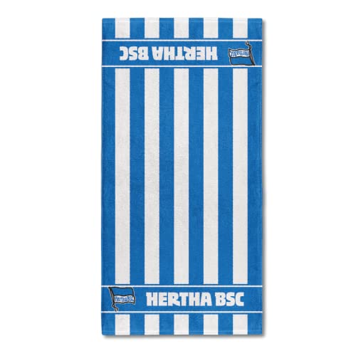 Hertha BSC Duschtuch Handtuch gestreift in 70x140 cm von Hertha BSC