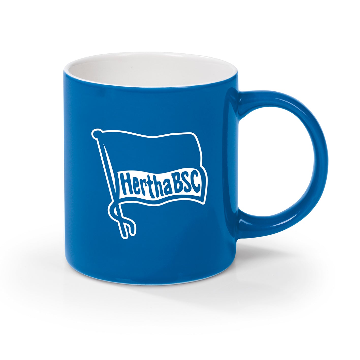 Kaffeebecher - 350 ml - blau/weiß mit Logo von Hertha BSC
