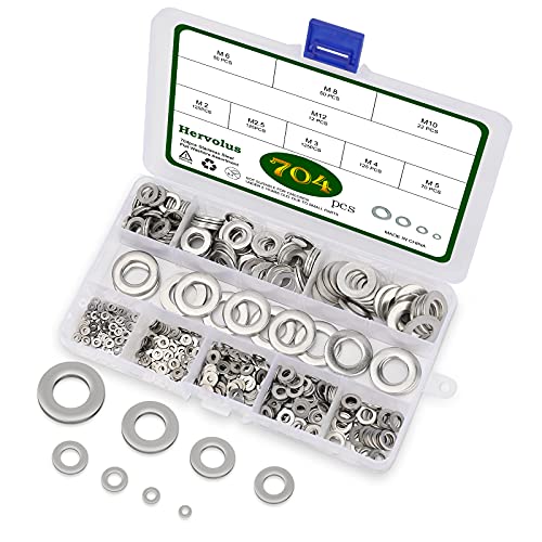 Unterlegscheiben Set, 704 Stück Beilagscheiben Sortiment Edelstahl Sicherungsscheiben 9 Größen M2 M2,5 M3 M4 M5 M6 M8 M10 M12 mit Aufbewahrungsbox Unterlegscheiben Set, 704 Stück Beilagscheiben Sortiment Edelstahl Sicherungsscheiben 9 Größen M2 M2,5 M3 M4 M5 M6 M8 M10 M12 mit Aufbewahrungsbox von Hervolus