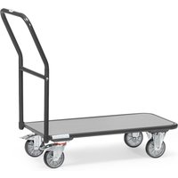 fetra® Plattformwagen mit Holzladefläche BxT 600 x 1.000 mm, TK 250 kg, anthrazitgrau von fetra®