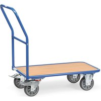 fetra® Plattformwagen mit Holzladefläche BxT 700 x 1.000 mm, TK 400 kg von fetra®