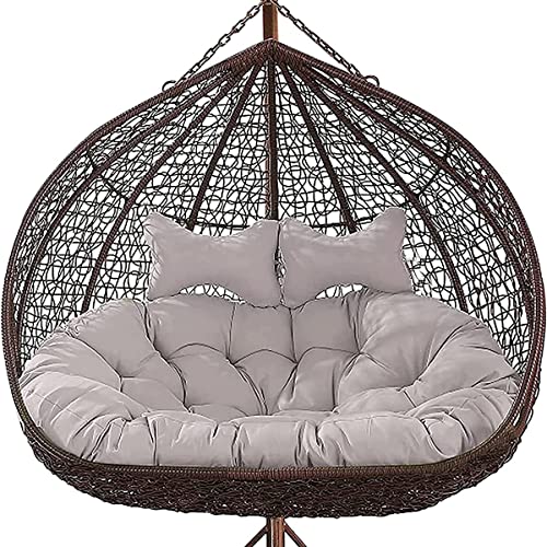 Hängesessel Twin Kissen, Doppelt Sitzkissen für Hängesessel, 110 * 150 cm Outdoor-Schaukel-Kissen (nur Kissen), waschbares 2-Sitzer-Hängematten-Ei-Stuhl-Kissen ( Color : Grau , Größe : 110*150cm ) von Herxicwa