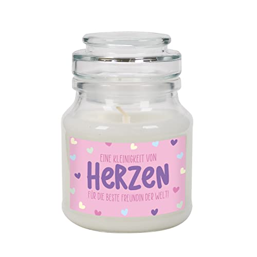 Herz & Heim® Dankeschön-Geschenk Duftkerze mit persönlichem Etikett ca. 7 cm x 10 cm (Ø/H), Von Herzen von Herz & Heim