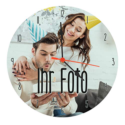 Herz & Heim® Foto-Uhr mit Ihrem Lieblingsbild Bedruckt Ø 18 cm von Herz & Heim