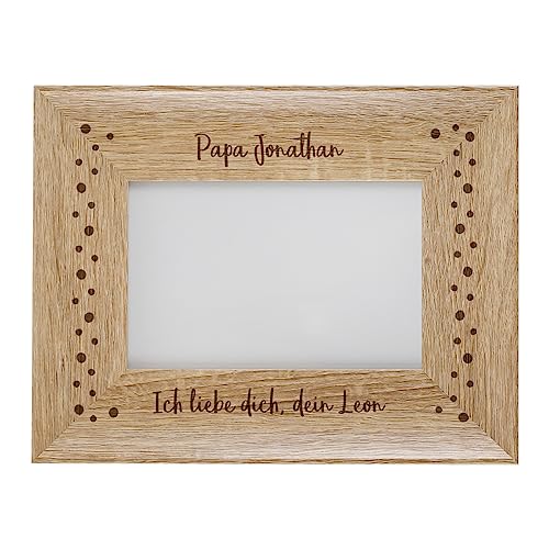 Herz & Heim® Fotorahmen mit Gravur Ihres Wunschtextes Liebesgeschenk 25x20, Konfetti Querformat von Herz & Heim