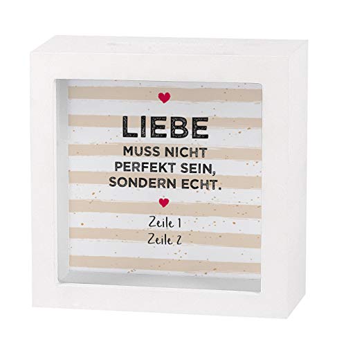 Herz & Heim® Geldgeschenk zur Hochzeit als Bedruckte Bilderrahmen Spardose - individuell für Sie erstellt mit Namen und Datum (Echte Liebe) von Herz & Heim