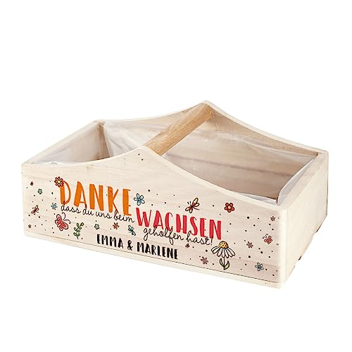 Herz & Heim® Geschenk Abschied Kindergarten Wachsen lassen Pflanzkorb du/uns von Herz & Heim