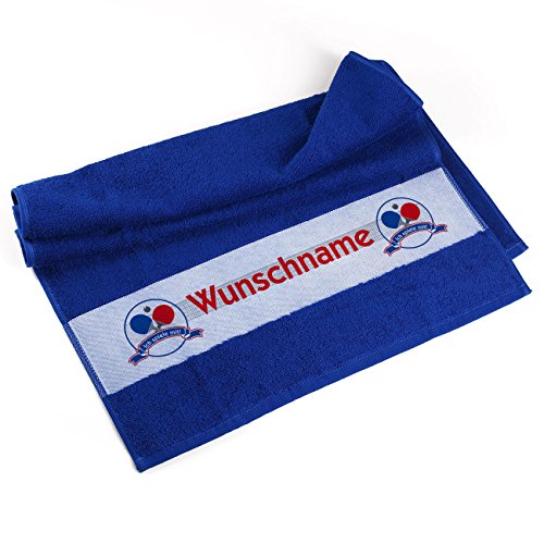 Herz & Heim® Handtuch 50 x 100 cm für Tischtennisspieler mit Namensaufdruck von Herz & Heim