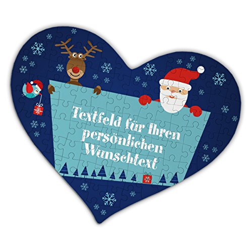 Herz & Heim® Herzpuzzle zu Weihnachten für Gutschein mit eigenem Text von Herz & Heim