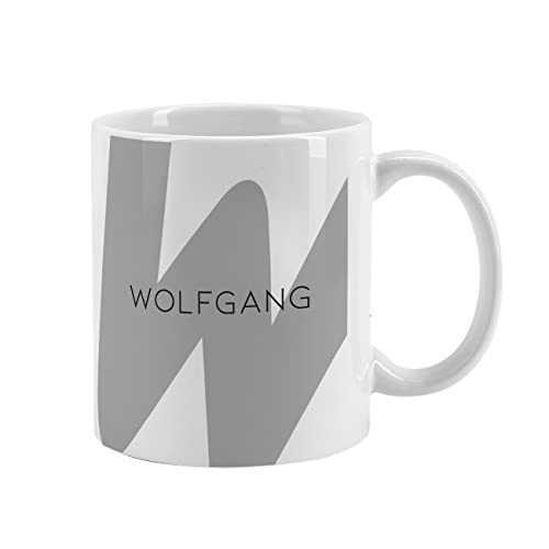 Herz & Heim® Kaffeetasse 300 ml mit Monogramm und Wunschname in vier Farben zur Auswahl Grau von Herz & Heim