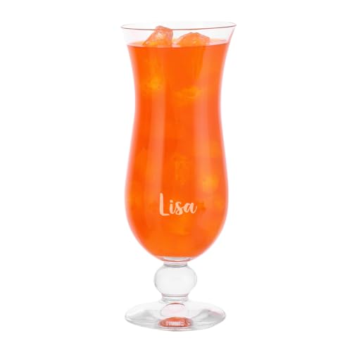 Herz & Heim® Karibisches Cocktailglas mit Gravur Ihres Wunschnamens (Name) von Herz & Heim