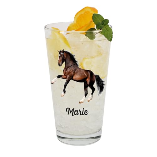 Herz & Heim® Trinkglas mit Pferde Motiv und Namensaufdruck (2795) von Herz & Heim