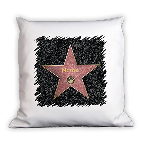 Herz & Heim® Kissen - Walk of Fame - (40 x 40 cm) für Ihren persönlichen Star mit Gratis Namensaufdruck ideales Vatertagsgeschenk oder Muttertagsgeschenk von Herz & Heim