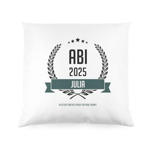 Herz & Heim® Kissen zum Abschluss oder Abi 2025 EIN Glückwunsch in Form eines Kuschelkissens mit Namen und Wunschtext Wunschtext von Herz & Heim