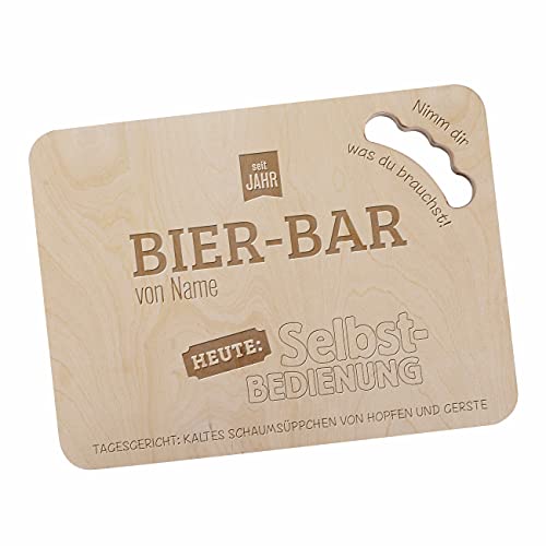 Herz & Heim® Männer-Geschenk Bierkastensitz Deckel mit persönlicher Gravur Bier-Bar von Herz & Heim