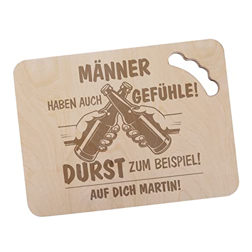 Herz & Heim® Männer-Geschenk Bierkastensitz Deckel mit persönlicher Gravur Männer haben auch Gefühle. Durst zum Beispiel. von Herz & Heim