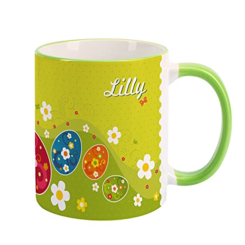 Herz & Heim® Ostergeschenk Tasse mit Wunschname - verschiedene Motive Ostereier von Herz & Heim