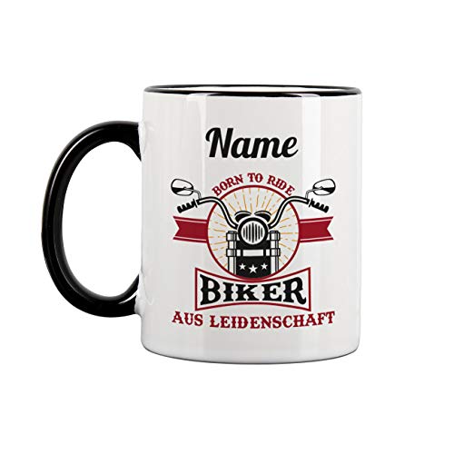 Herz & Heim® Personalisierte Tasse mit Namen für Biker von Herz & Heim