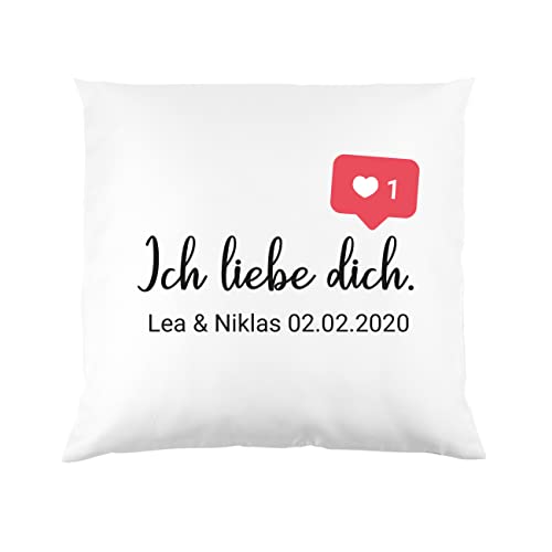 Herz & Heim® Personalisiertes Kissen - Ich Liebe Dich - mit Wunschtext Herz-1: mit Wunschtext von Herz & Heim