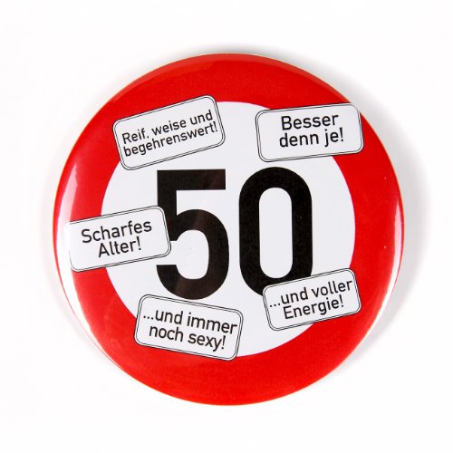 Herz & Heim® Riesen Verkehrsschild Button zum Geburtstag 60. von Herz & Heim