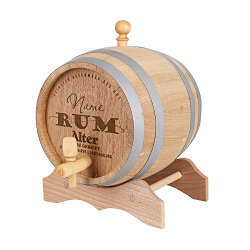 Herz & Heim® Rumfass mit Gravur - individualisiert mit Name, Alter und Ort von Herz & Heim