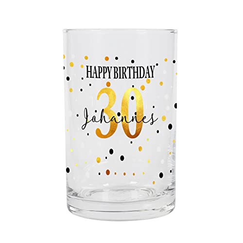 Herz & Heim® Schnapsglas, 100 ml, mit verschiedenen Motiven, personalisiert Happy Birthday von Herz & Heim