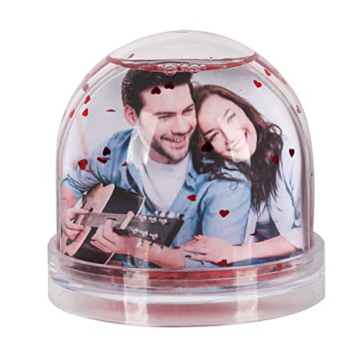 Herz & Heim® Schneekugel mit Ihrem Foto eine schöne Geschenkidee für Liebende zum Jahrestag oder Valentinstag 2 Fotos, ca. 9 cm x 9 cm (Ø/H) von Herz & Heim