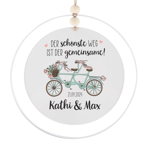 Herz & Heim® Türschild aus Acryl mit verschiedenen Motiven bedruckt, personalisiert, Geschenkidee für viele Anlässe (Der schönste Weg ist der gemeinsame, 30 cm) von Herz & Heim
