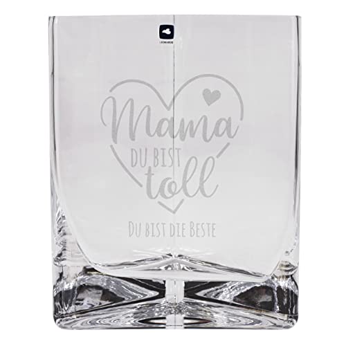 Herz & Heim® Vase mit Gravur - Mama du bist toll/Geschenkidee Muttertag von Herz & Heim