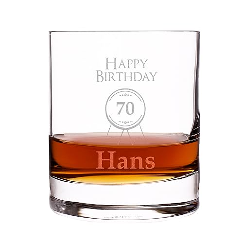 Herz & Heim® Whiskyglas mit Gravur des Namens zum 70. Geburtstag - DAS MÄNNERGESCHENK von Herz & Heim