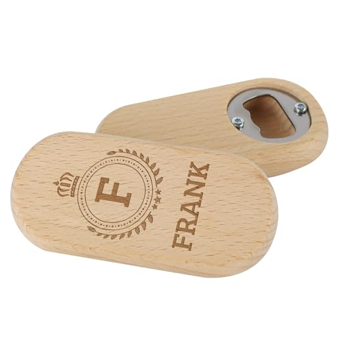 Herz & Heim® handlicher Flaschenöffner mit personalisierter Gravur aus Holz (Wappen) von Herz & Heim