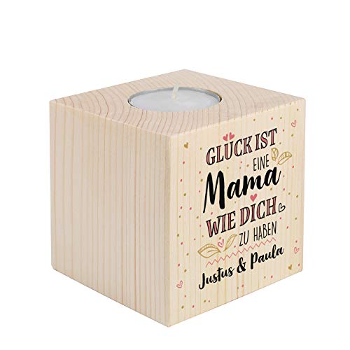 Herz & Heim® schöner Kerzenhalter mit Kompliment für die Mama - tolles Geschenk zum Muttertag von Herz & Heim