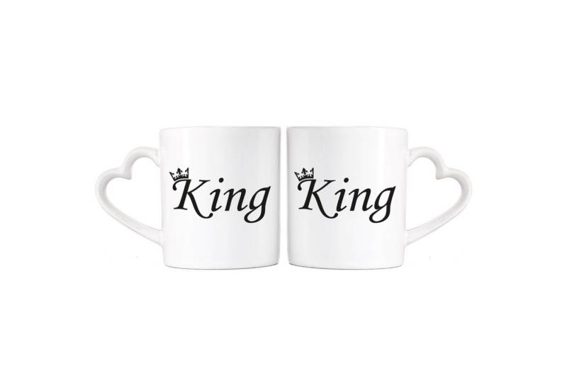 Herz & Heim Tasse 2er Set mit Henkel in Herzform und Motiven für Paare von Herz & Heim