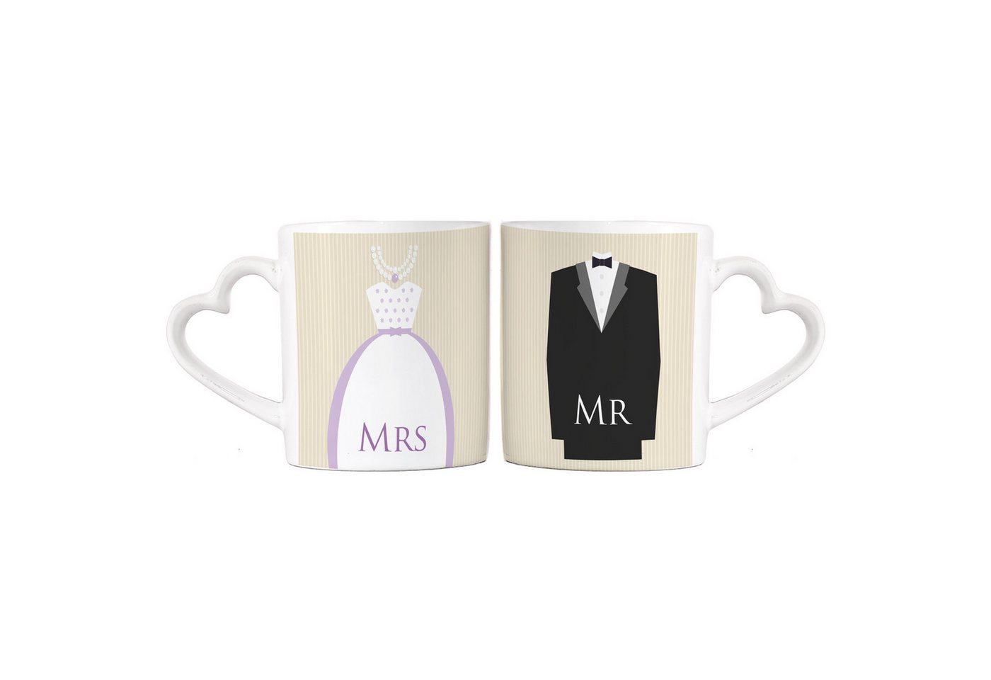 Herz & Heim Tasse 2er Set mit Henkel in Herzform und Motiven für Paare Herz & Heim Tasse 2er Set mit Henkel in Herzform und Motiven für Paare von Herz & Heim