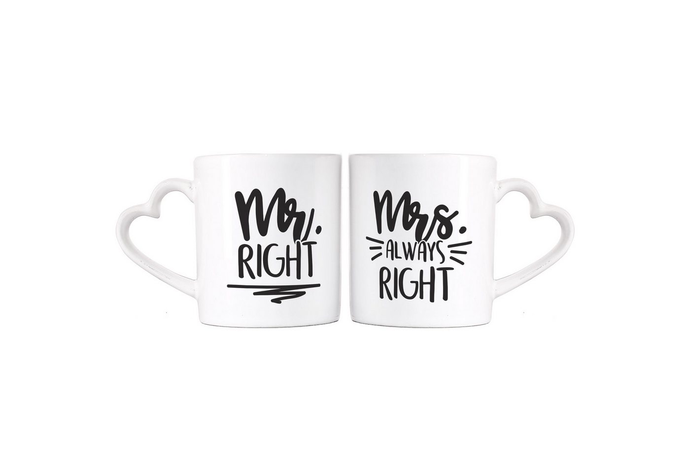 Herz & Heim Tasse 2er Set mit Henkel in Herzform und Motiven für Paare Herz & Heim Tasse 2er Set mit Henkel in Herzform und Motiven für Paare von Herz & Heim