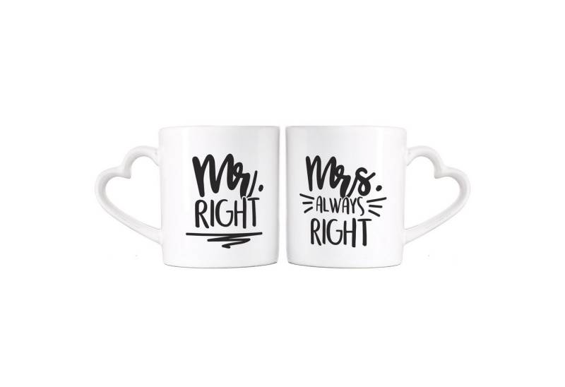 Herz & Heim Tasse 2er Set mit Henkel in Herzform und Motiven für Paare von Herz & Heim
