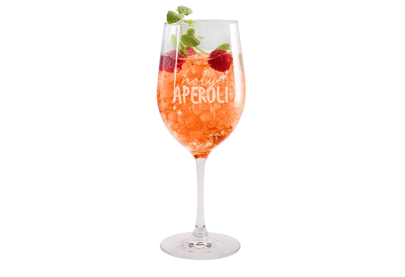 Herz & Heim Weinglas für Aperol Spritz mit Gravur, Teqton Glas, 430 ml, spülmaschinengeeignet, verschiedene Motive von Herz & Heim